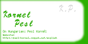 kornel pesl business card